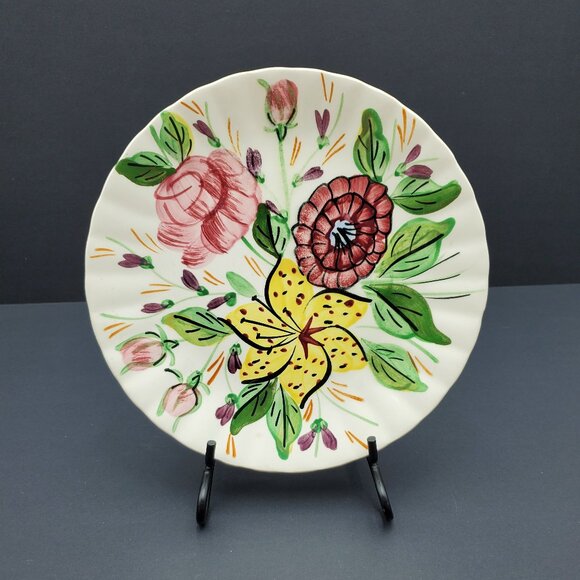 Blue Ridge Southern Potteries Tiger Lily Salad Plates Vintage Hand Painted Plate - Picture 10 of 12